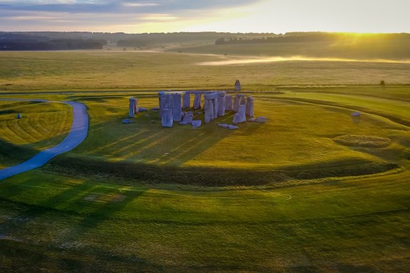 Stonehenge in England, the most famous megalith.