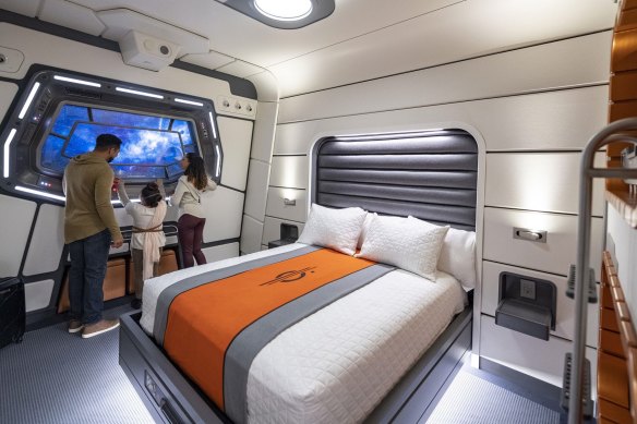 A room at Walt Disney World’s Starcruiser hotel. At $7200 for two guests, some people had complained the experience was too expensive. 