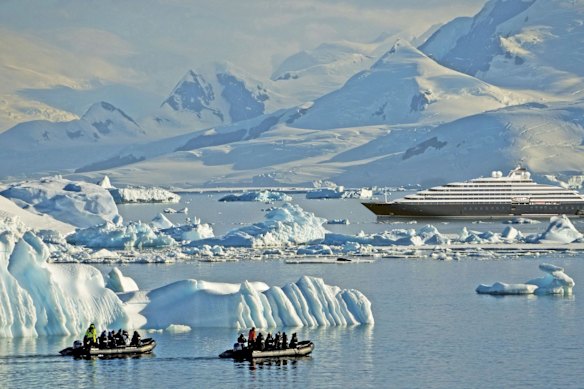 The Australian-owned and operated luxury yacht Scenic Eclipse explores the Antarctic in style.