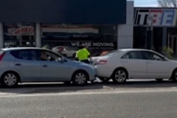 Rebecca Weir accelerated into a man who was trying to intervene in an altercation instigated by her partner in August 2023. The incident was captured by bystanders.
