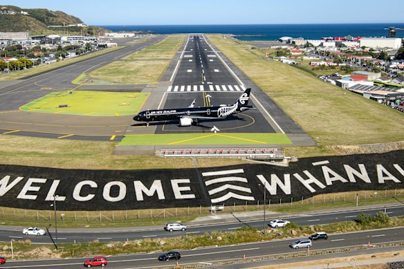 Wellington Airport and its runway – the airport is under 10 kilometres from the city centre.
