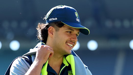 Sam Konstas at the team’s MCG training session on Christmas Day.