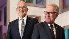 Incoming Art Gallery Of NSW Trust president Michael Rose (left) and predecessor David Gonski.