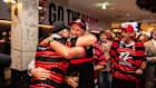 North Sydney Bears supporters are gathering to watch the NRL presser.