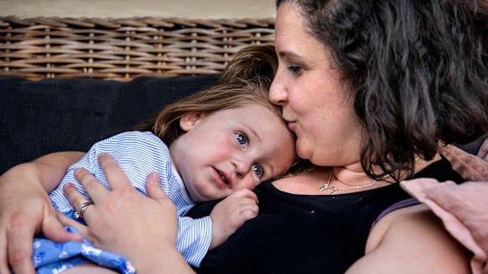 Sarah Matthews with her daughter Charlotte who was diagnosed in November with Cockayne Syndrome, a rare and degenerative neurological disorder that causes early dementia and has an expected lifespan of between 10 and 20 years. 
