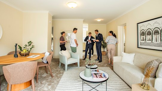 Eight buyers registered to bid on the two-bedroom unit that had a guide and reserve of $1 million.