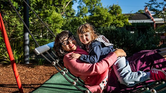 City of Sydney councillor Jess Scully, pictured with daughter Elinor, 3, says she’s sad to step down from the role.