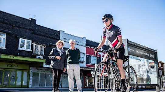 Michael Waterhouse and Kathryn Greiner, two of the six complainants outside Bus stop outside Waverley Bus Depot, Oxford Street, Bondi Junction. 