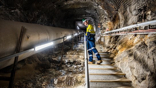 A staircase nicknamed the “stairway to heaven”, where fresh air travels up and out the “poo pipe”.