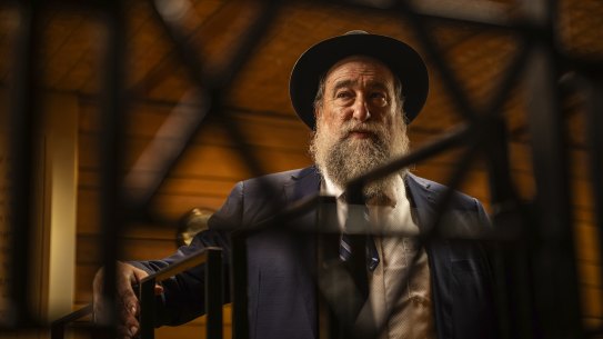 Rabbi Nochum Schapiro in the Masada College synagogue