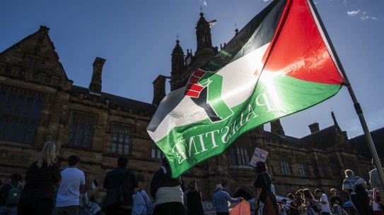 The pro-Palestine encampment at the University of Sydney.  