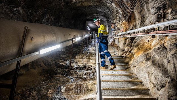 A staircase nicknamed the “stairway to heaven”, where fresh air travels up and out the “poo pipe”.