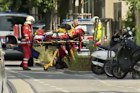 A screengrab from Servus TV in Austria shows emergency services at the scene of a school shooting in Graz.