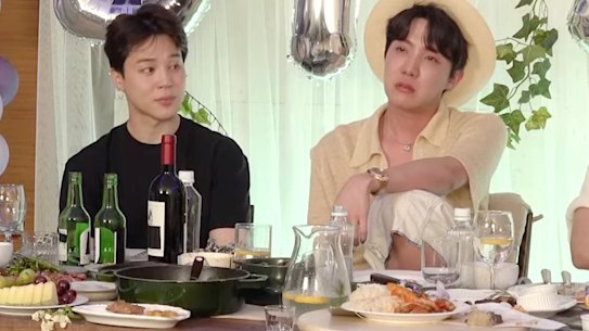 BTS members appeared to cry in the video.