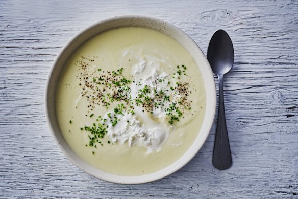 Potato and burrata soup. 