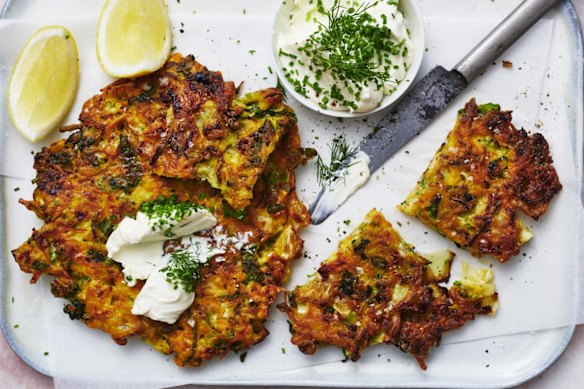 Winter vegetable pancakes.