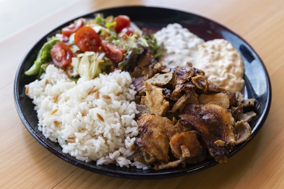 Kebab meal plate at 4 Sisters Kebab &amp; Cafe.
