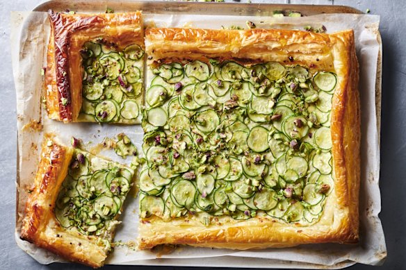 This zucchini tart is easy and cheesy.
