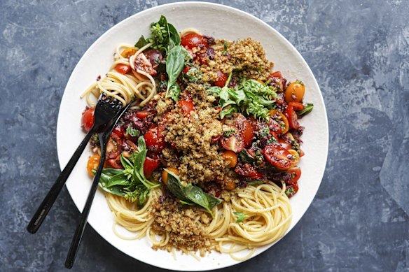 Bruschetta, but make it spaghetti.