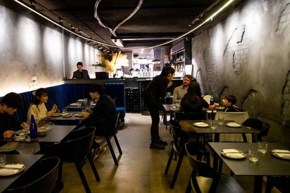 Soul Dining’s moody dining room at the OG site in Surry Hills.