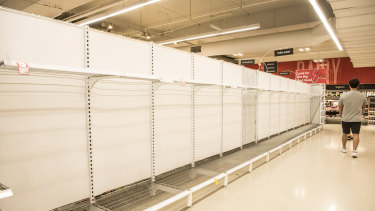 Forget toilet paper, some retailers are struggling to even find racks to store it on.