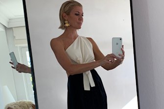 From basics to ballgowns Heidi Middleton wears samples from her label on a typical workday. 