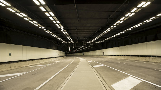 Inside the new M8 tunnel, linking Beverly Hills and St Peters within a 10 minute drive.