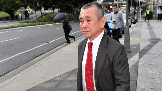 Danh Ma, father of Trung The Ma is seen leaving the Supreme Court in Brisbane on Monday.