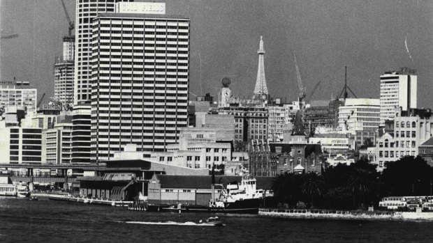 Circular Quay and the Sydney city skyline in 1973.