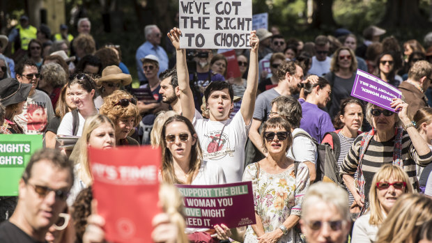 Pro-choice protesters also rallied in Hyde Park at the weekend to demonstrate their support for the abortion decriminalisation bill.