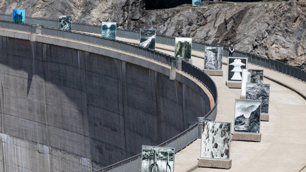 As part of Batia Suter’s Hexamiles project, images will appear on the Mauvoisin Dam wall in the Swiss Alps at the same time as they are showing at MUMA.