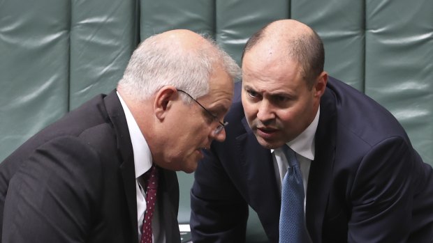 Josh Frydenberg (right), with PM Scott Morrison, says new JobKeeper figures show the economy is recovering. They also reveal more than 1 million people face losing the wage subsidy when it ends next week.