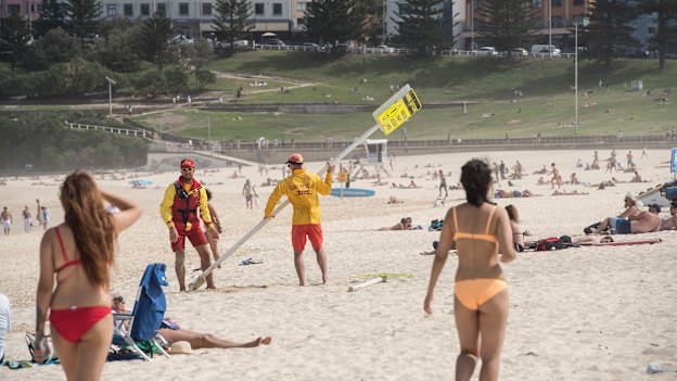 Bondi Beach being closed in Sydney on 
March 21.