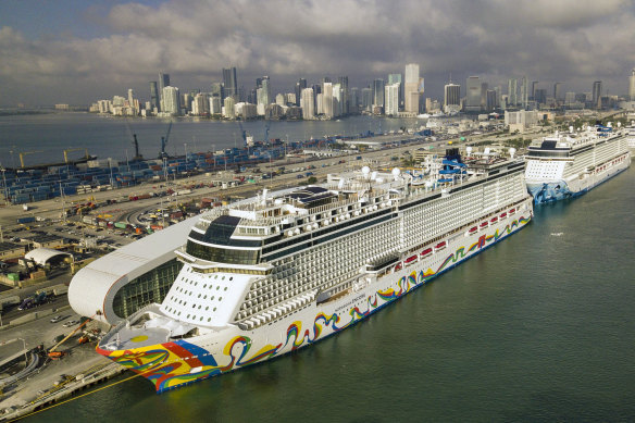 The Norwegian Encore cruise ship at the Port of Miami last year.