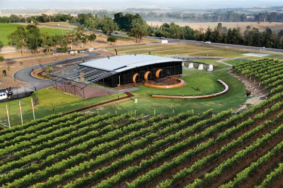 Levantine Hill winery in the Yarra Valley designed by Fender Katsalidis.