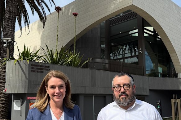 NSW Opposition Leader Kellie Sloane and Rabbi Eli Schlanger, in a post shared on social media in September.