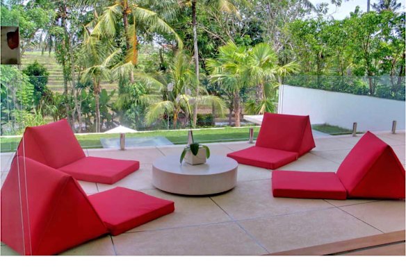 The view from the master suite at Peter Noble’s villa in Bali.