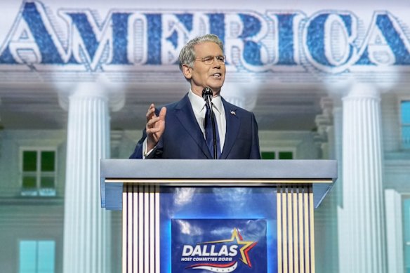 Scott Bessent at the Republican Midterm Convention in Dallas on Wednesday.