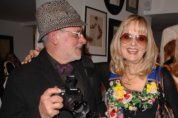 Barry Lategan and model Twiggy attend the “Bill Gibb: Fashion and Fantasy” book launch at the Fashion & Textile Museum, London, 2008. 