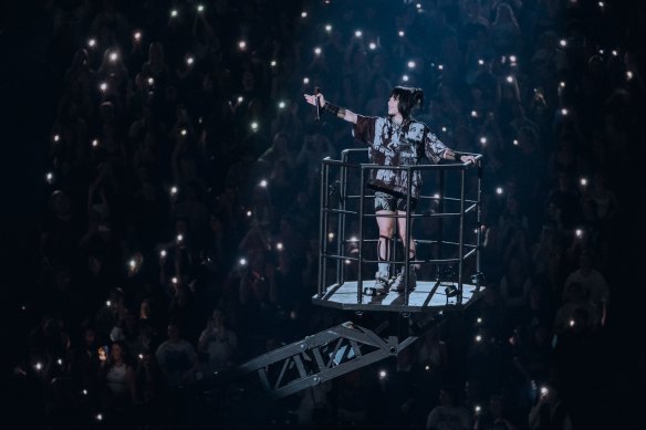 Billie Eilish performs to a sold-out Rod Laver Arena in Melbourne on Thursday September 22, 2022.