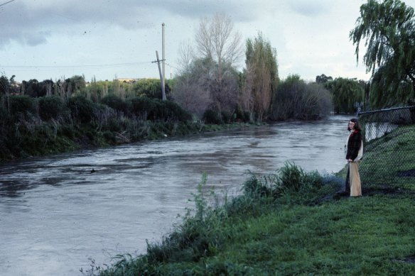McGregor in 1980 beside the creek near Harrison Street in Brunswick.