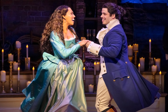 The show will go on: Chloe Zuel and Jason Arrow star in Hamilton which has been postponed.