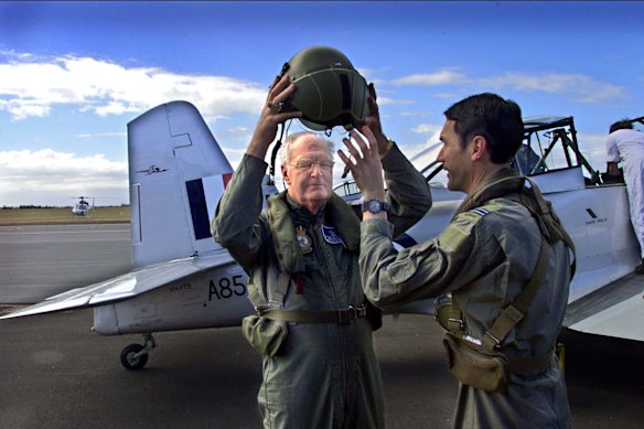 Hollingworth in an undated photo duiring a visit to the RAAF base in Point Cook.