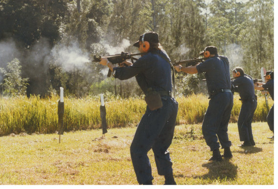 Queensland’s undercover police in firearms training.