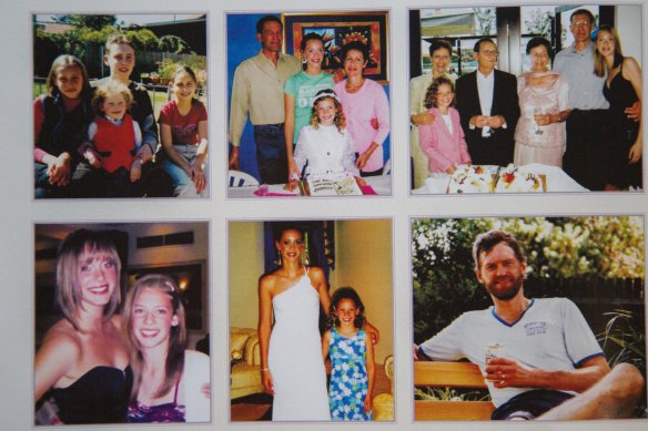 Photos of members of the Falkholt family used in a booklet at their funeral.