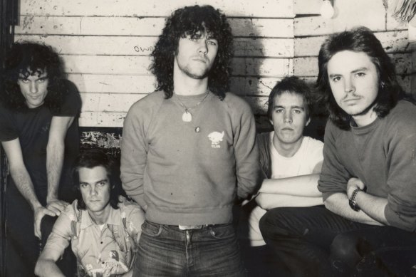 Cold Chisel in 1978 with Ian Moss (left), Don Walker, Jimmy Barnes, Steve Prestwich and Phil Small.