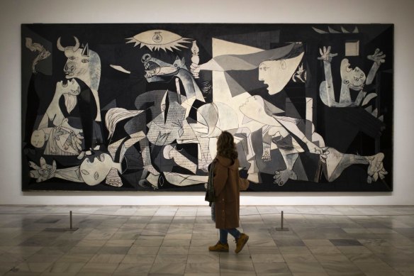 Guernica by Pablo Picasso (1937) remembers people who died in the Basque town during the Spanish Civil War.