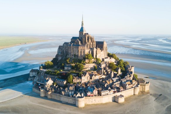 Tidal island Mont Saint-Michel.