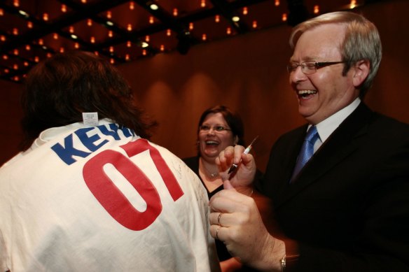 Kevin Rudd won the federal election in 2007.