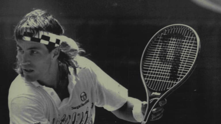 Pat Cash during his match against Mats Wilander in the final of the Australian Open in 1988. 